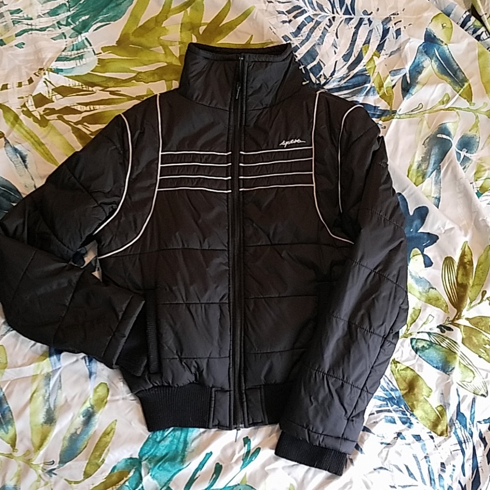 Black Split puffer coat